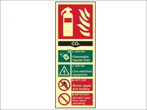 Scan - fire extinguisher composite co2 - photoluminescent 75 x 200mm for sale
