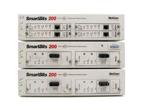 Lot of 3 spirent netcom smartbits 200 analysis system (4) ml-7710 &amp; (4) gx-1405b for sale