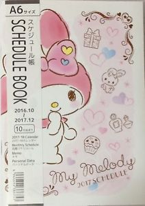 My Melody Japanese Schedule book Calender Planner Memo 2017&#039; 12month A6 Sanrio