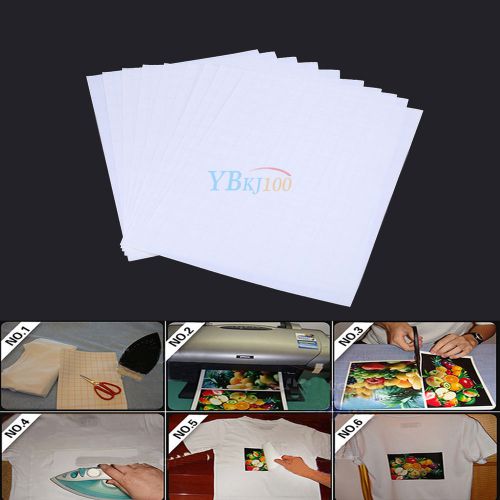 10Pcs A4 Iron On Inkjet Print Heat Transfer Paper For Fabric and Textiles
