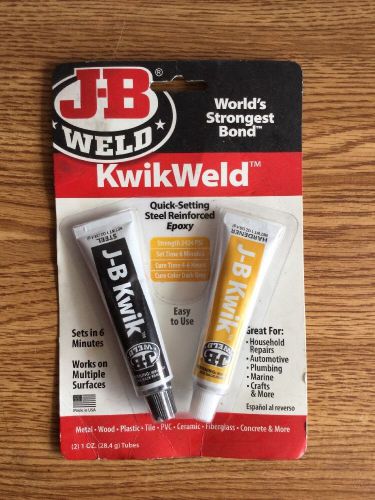 JB J-B Weld 8276 Kwik Weld Quick Setting Steel Reinforced Epoxy 1 oz. Tubes