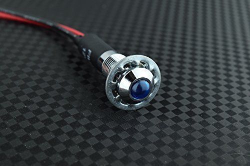 8mm 12v Blue LED Metal Indicator Light | Pilot Dash Pre-Wired LED - US Seller