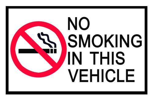 No Smoking in This Vehicle Sticker 3.25&#034; by 5.25&#034; anti-smoking decal for car