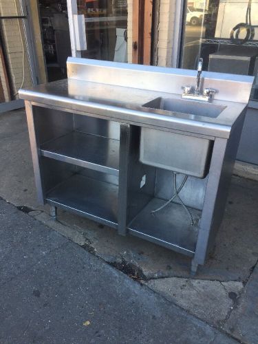 Custom Cabinet Right Size Sink 45&#034; x 18&#034; x 36&#034; With Faucet  &amp; 5 1/2&#034; Back Splash