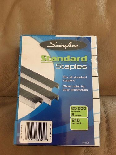 25,000 &#034;SWINGLINE&#034; STANDARD STAPLES~5 BOXES.. MINT~NEVER OPENED~ LOT OF 5~#35101