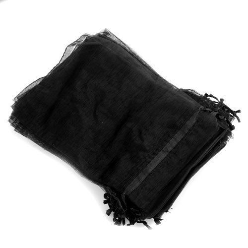 B3 25 X Organza Drawstring Gift Bag Jewellery Pouch Black HOT