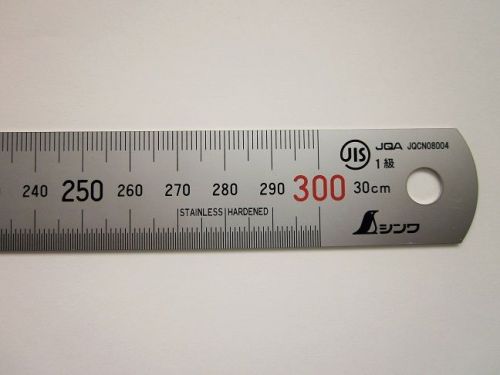 SHINWA 30cm Ruler Metric Machinist Engineer Stainless Hardened 13013 Japan