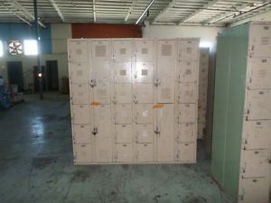 Bank Of Multiple Sized Double Sided Lyon Lockers Storage Compartments 6&#039;x2&#039;x6&#039;