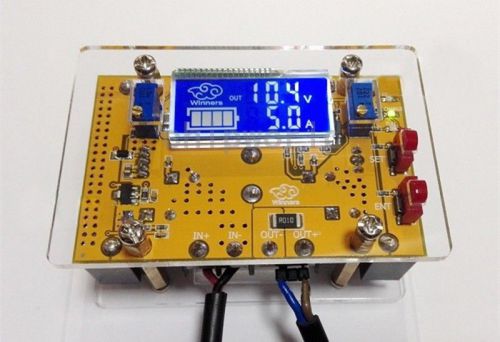 10a dc-dc adjustable step-down power supply module voltmeter ammeter 7v-40v for sale