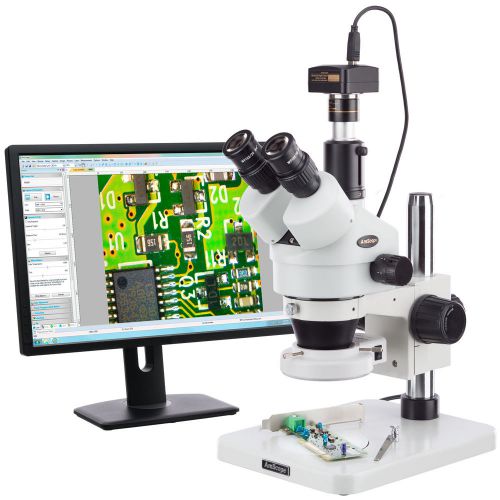 7X-45X Surface Inspection 144-LED Zoom Stereo Microscope + 10MP Digital Camera