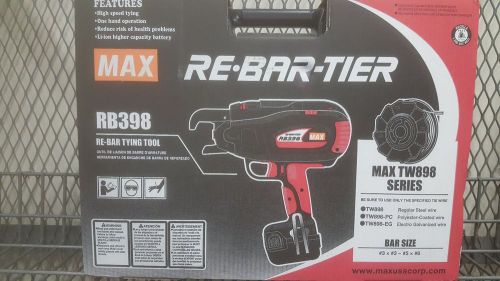 Max rb398 rebar wire tier w / case, lithium-lon battery and charger pro-series for sale