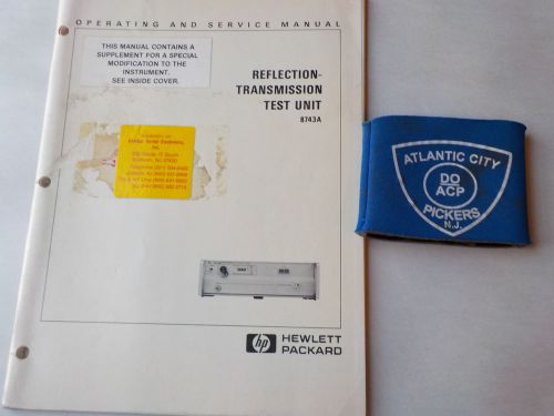 HEWLETT PACKARD 8734A REFLECTION TRANSMISSION TEST UNIT OPERATING SERVICE MANUAL