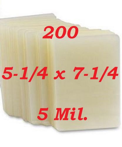 Laminating laminator pouches sheets photo 5.25 x 7.25  (200- pack) 5 mil for sale