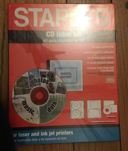 New in shrinkwrap staples cd label kit free shipping for sale