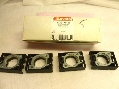 Lovato lot: Four 8LM2TAU120 mounting adapters + 8 pushbuttons/switches, O107