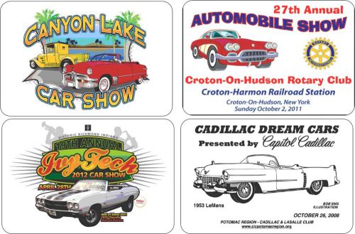 50 Custom Hot Rod &amp; Car Show Customized Full Color Dash Plaques adhesive backing