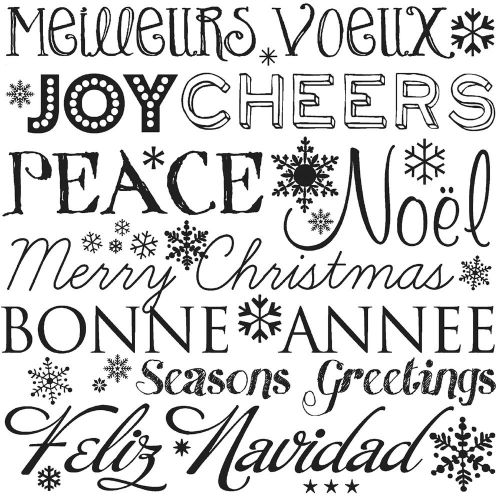Gourmet Rubber Stamps Cling Stamps 6.5&#034;&#034;x3.25&#034;&#034;-Christmas Word Background