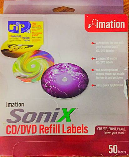 50 Pack CD/DVD Labels for Inkjet or Laser Printers - White/Matte - Imation