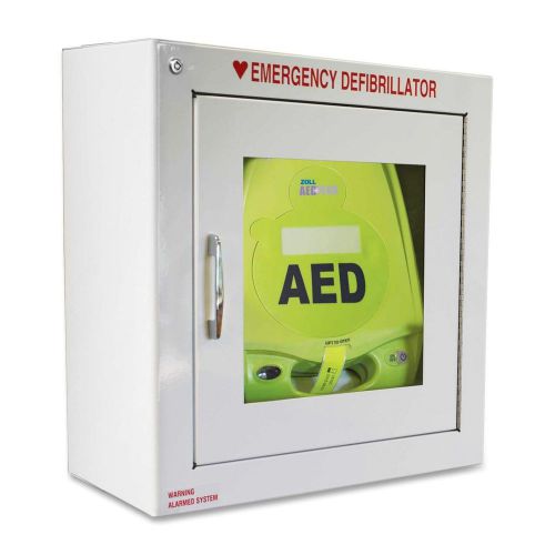 ZOLL AED Plus with NEW Alarmed AED Cabinet, Pads, Batteries
