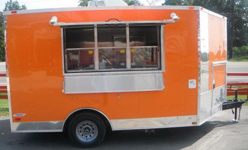 Concession trailer 8.5&#039;x12&#039; orange - smoothie vending food catering for sale