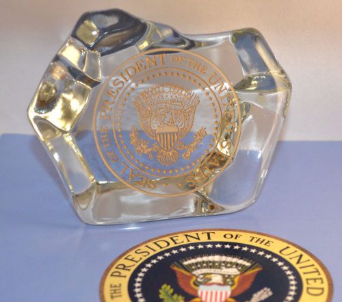 WHITE HOUSE GOLD-ETCHED PRESIDENTIAL SEAL PAPERWEIGHT~STUNNING!