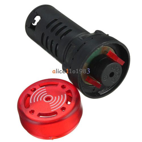 2PCS 220V AD16-22SM 22mm Red LED Flash Alarm Indicator Light Lamp with Buzzer
