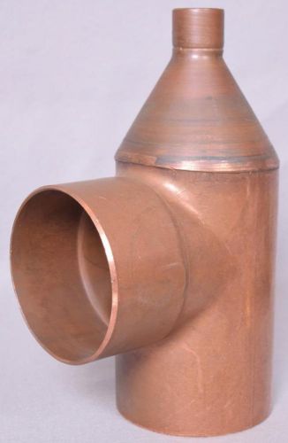 NEW LARGE Copper Tee Reducer Measures 4&#034; x 4&#034; x 1&#034;  FREE SHIPPING