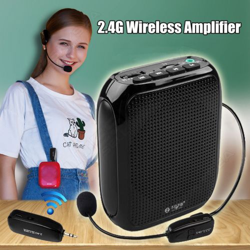 Mini Waistband Loud Voice Booster 10W Amplifier+2.4G Wireless Headset Microphone