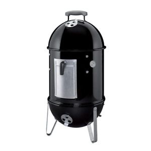 14 In. Smokey Mountain Cooker Smoker in Black with Cover and Built-In Thermomete