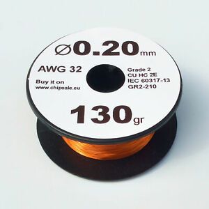 0.2 mm 32 AWG Gauge 130 gr ~460 m (4.5 oz) Magnet Wire Enameled Copper Coil