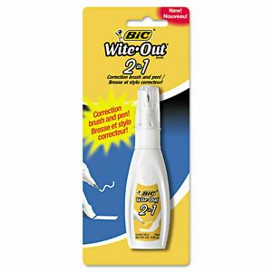 Bic Wite-Out 2 in 1 Correction Fluid 15 ml Bottle (New)