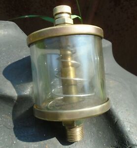 Antique Gast 2 Oiler Lubricator Yellow Brass Hit &amp; Miss Engine