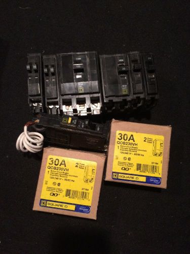 Lot of 9 square d qo circuit breakers new and used for sale
