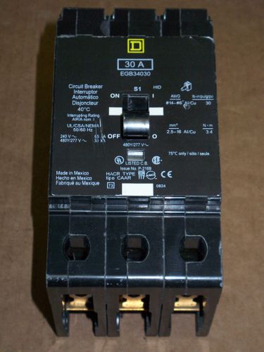 Square d egb 3 pole 30 amp 480y/277v egb34030 circuit breaker chipped for sale