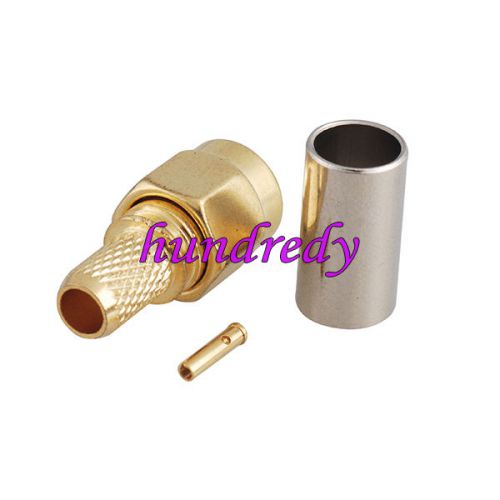Rp-sma crimp plug(female pin) straight connector for lmr200 goldplated new for sale
