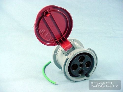 Leviton pin &amp; sleeve receptacle splashproof outlet 60a 480v 3? sp460r7 for sale