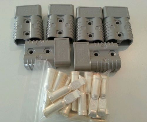 6 anderson sb175 gray connectors and #1/0 awg contact&#039;s. for sale