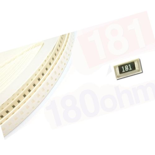 100 x SMD SMT 0805 Chip Resistors Surface Mount 180R 180ohm 181 +/-5% RoHs