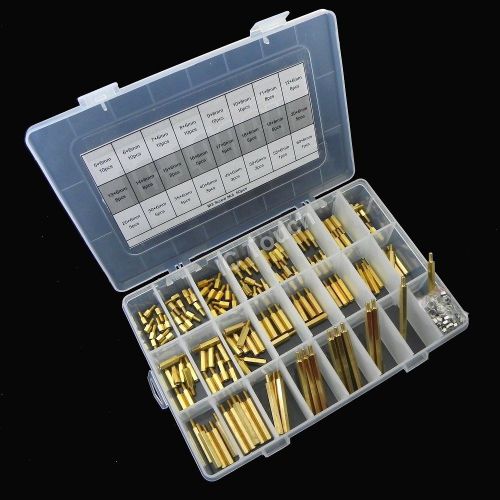 25value 200pcs m3 male to female brass hex spacer assortment box kit (#726) for sale
