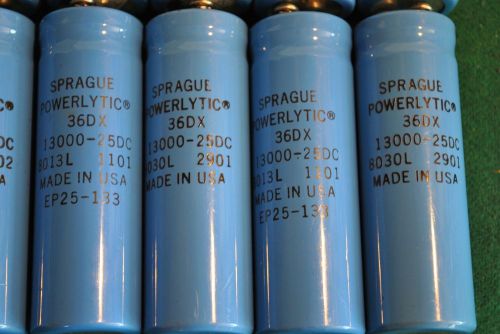 SPRAGUE POWERLYTIC CAPACITOR 36DX * 13000 * 25DC * 8013L or 8030L