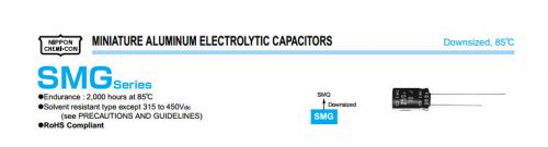 100pcs Nippon Chemi-Con NCC SMG 16V 220UF electrolytic Capacitor 6X11mm 85°C