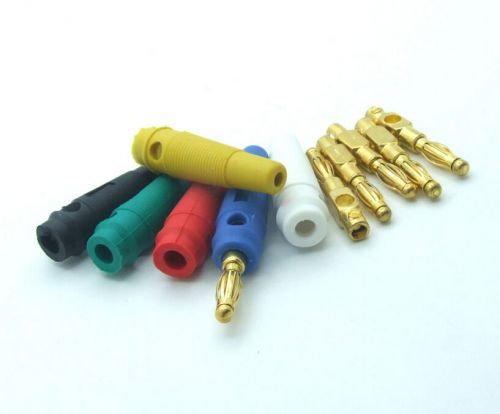 12PCS 6 color gold-plated Male 4MM Banana Plug for BINDING POST Probes Speaker