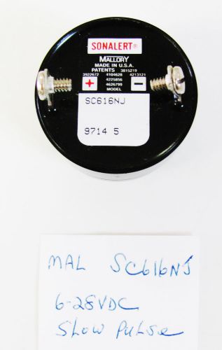 Mallory SC616NJ 6-16VDC, 2900 Hz, Loud, Slow Intermittent Tone, Panel Mount, NOS