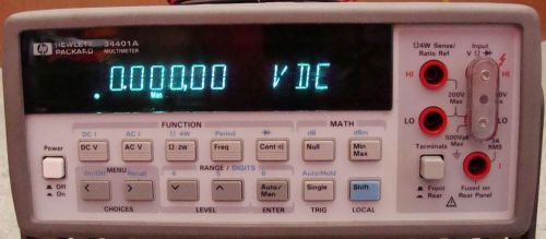Hp - agilent 34401a digital multimeter 6.5 digit  w/ extras! calibrated ! for sale