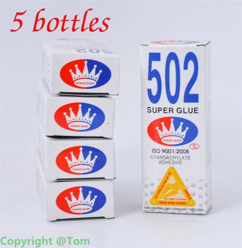 New 5 bottles Super Glue 502 Cyanoacrylate Adhesive - Easy to use