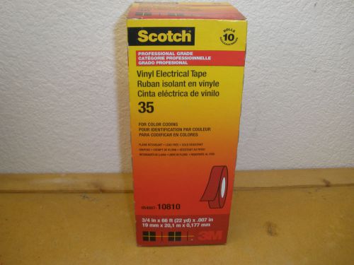 BRAND NEW! 3M SCOTCH 35 RED- VINYL ELECTRICAL TAPE 10 PACK