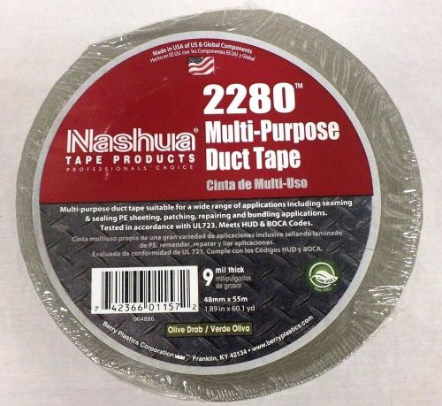Multi-purpose duct tape olive drab green od 1.89&#034; x 60 yards 9 mil thick new for sale