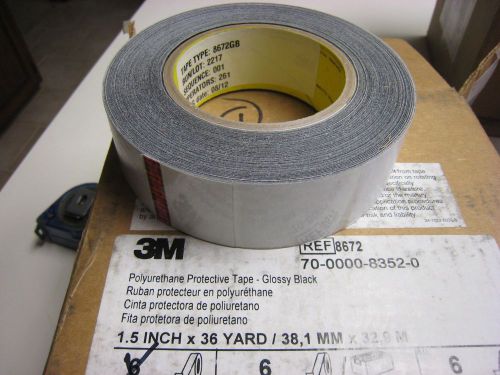 3M Polyurethane Protective Tape 8672 8672GB  Glossy Black 1-1/2&#034; x 36  yards USA
