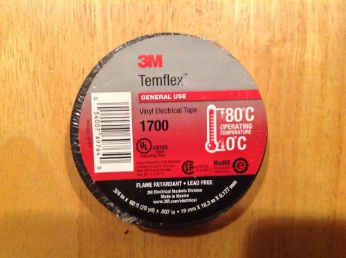3M Vinyl Electrical Tape Black 1700 Brand New