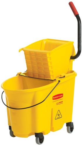 Rubbermaid Commercial Mop Bucket Casters Side Press Combo Wringer Clean Floor